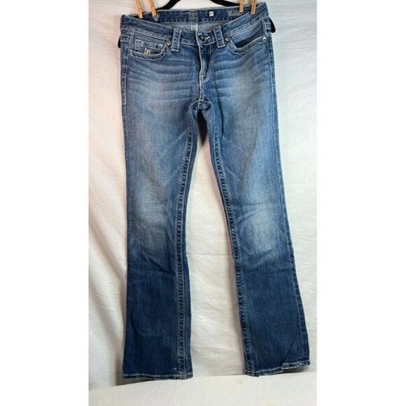 D9 SLICK Embellished SZ 27 Jeans Factory Distressed and USED Condition - Picture 1 of 12